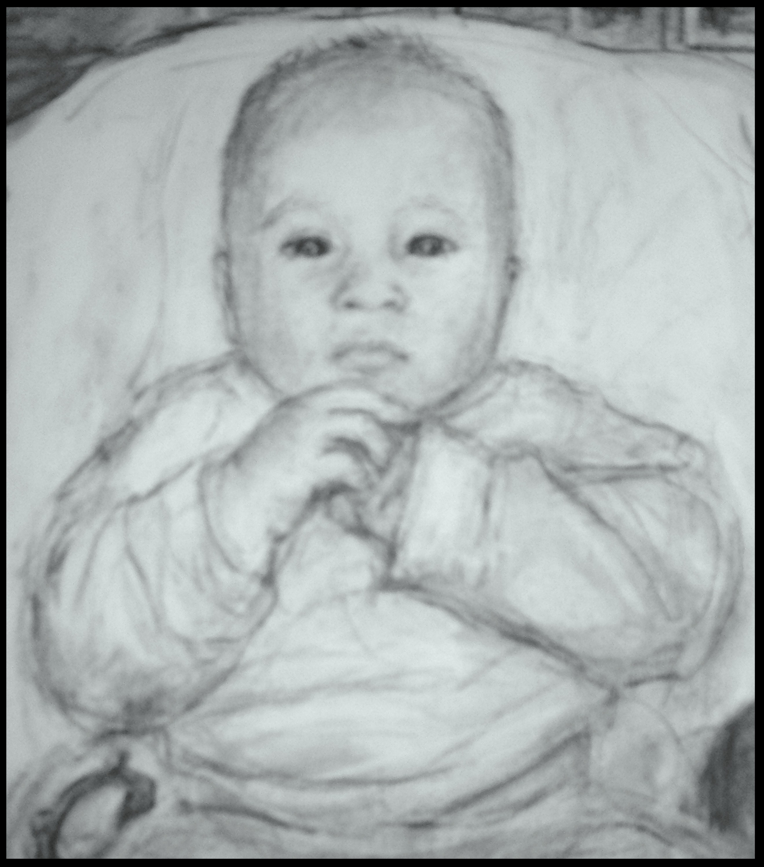 Baby portrait Charcoal on paper