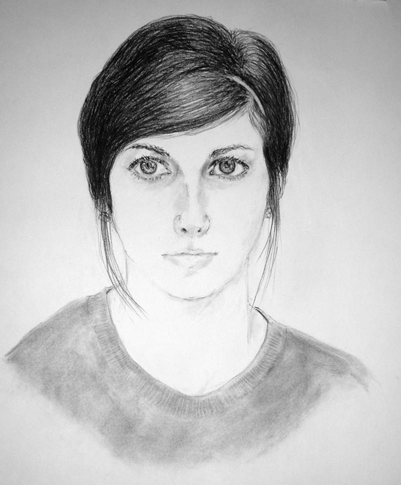 Portrait of a woman, medium charcoal